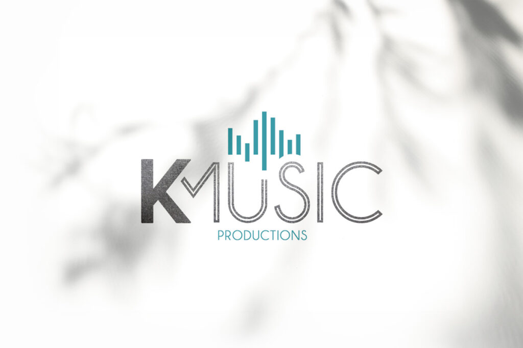 Création de logo pour K-Music productions, identité visuelle, couleurs et typographies